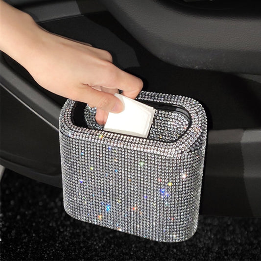 CUBO DE BASURA CON DIAMANTES PARA EL AUTOMOVIL