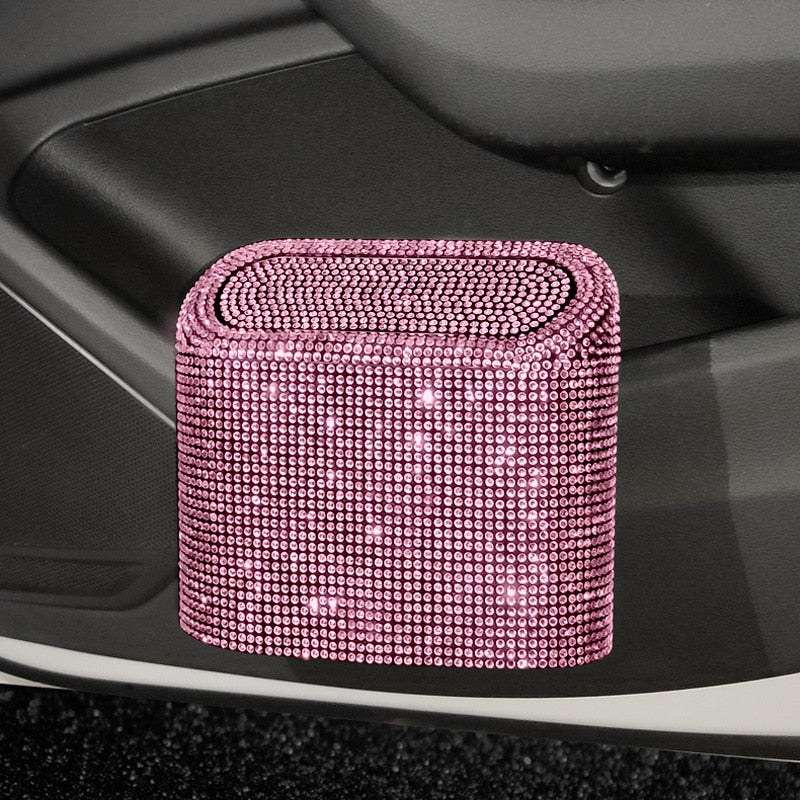 CUBO DE BASURA CON DIAMANTES PARA EL AUTOMOVIL